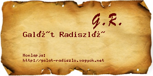 Galát Radiszló névjegykártya